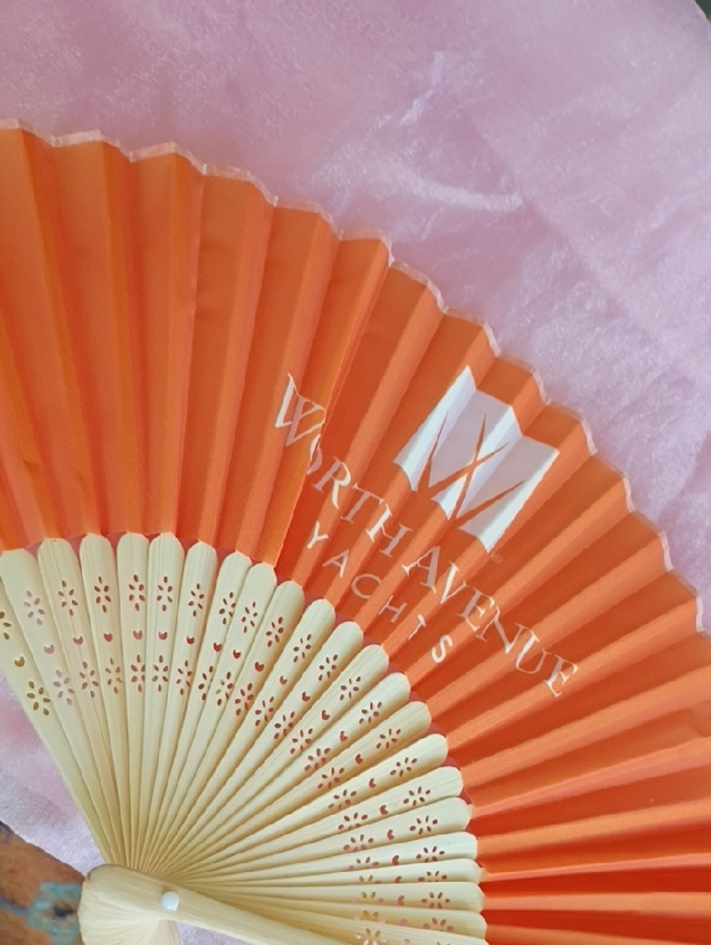 Orange Folding Hand Fan